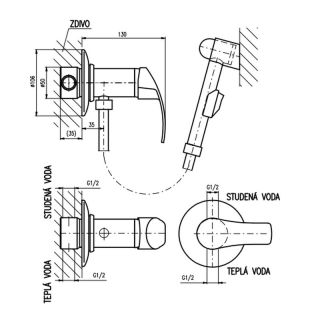 Гигиенический душ со смесителем Rav Slezak Mississippi MS047 хром